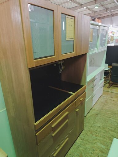 食器棚 木目調 ナチュラル システムキッチンボード レンジボード