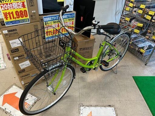 ★店頭にて試乗可★ J5302　シティサイクル　DIVAL　ライトグリーン　26インチ　オートライト　簡易クリーニング済【リユースのサカイ柏店】　 中古自転車 　流山市 中古自転車 松戸市 中古自転車 我孫子市 中古自転車 船橋市 中古自転車 守谷市 中古自転車 取手市 中古自転車