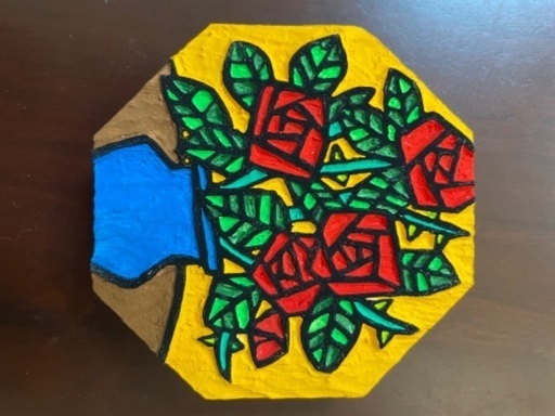 HUIT（ユイット）さんの版画絵（薔薇）です