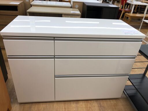 ★ジモティ割あり★ ニトリ　NITORI カップボード 白　ホワイト W120×D51×H86 クリーニング済み SJ7330