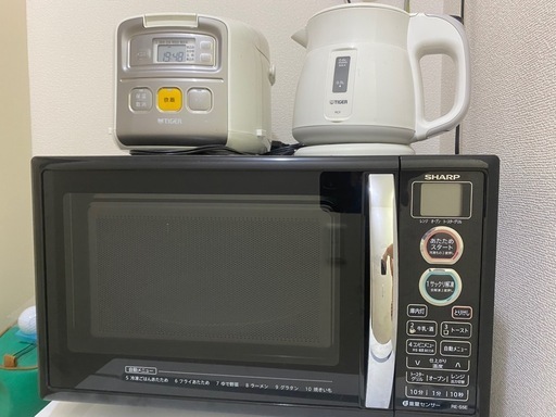 【一人暮らし家電】炊飯器・電子レンジ・湯沸かしポッドセット