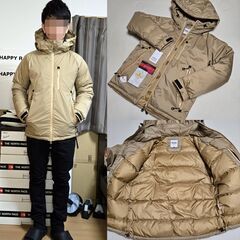 NANGA(ナンガ)AURORA DOWN JACKET(オーロラダウンジャケット)オーロラテックスフーデッドダウンパーカー S ベージュ 超美品 防水 防寒