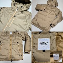 NANGA(ナンガ)AURORA DOWN JACKET(オーロラダウンジャケット)オーロラテックスフーデッドダウンパーカー S ベージュ 超美品 防水 防寒