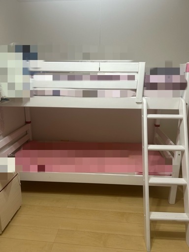 マットレス付き1年のみ使用した手すり付き二段ベット