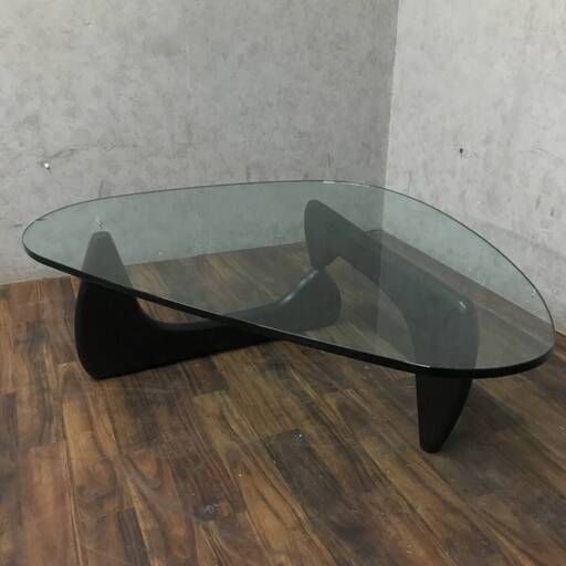 WF1/7　イサム ノグチ テーブル リブロダクト品 ガラステーブル 厚19mm Isamu Noguchi Coffee Table ※難あり ★直接引取限定〇