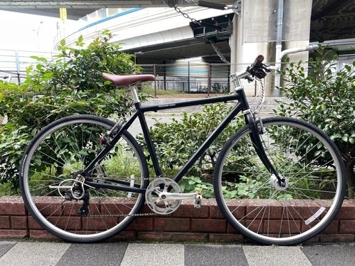 中古車　クロスバイク　外装7段変速　165㎝～180㎝　700C　Vブレーキ　マットブラック　中古自転車　整備済　西宮市