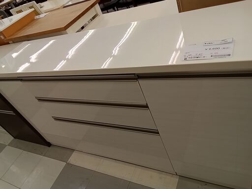 ★ジモティ割あり★  レンジ台 ホワイト H86×D42×W160 クリーニング済み 1669