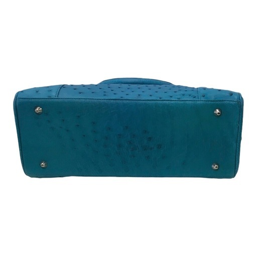 Do-45 オーストリッチ　ハンドバッグ　ブルー　本革 Do-45 オーストリッチ ハンドバッグ ブルー 本革