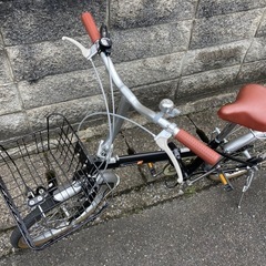 【20インチ折りたたみ】美品❗️外装6段変速付　前カゴ、泥除け装備❗️チェーン新品❗️若林自転車　浜大津店　SALE中❗️