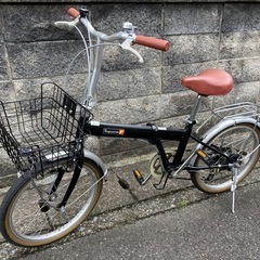 【20インチ折りたたみ】美品❗️外装6段変速付　前カゴ、泥除け装備❗️チェーン新品❗️若林自転車　浜大津店　SALE中❗️