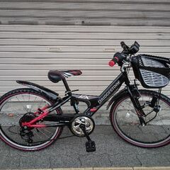 [BRIDGESTONE] EXJ26(エクスプレスジュニア)22型 ジュニア向MTB 外装6段/ブラックxレツド