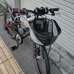 [BRIDGESTONE] EXJ26(エクスプレスジュニア)22型 ジュニア向MTB 外装6段/ブラックxレツド