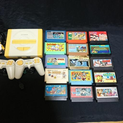 ファミコン互換機+ソフト15本まとめて 初動確認済　レトロゲーム