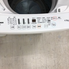 安心の6ヶ月保証付！！Hisense 全自動洗濯機　2019年製　4.5kg【トレファク堺福田店】