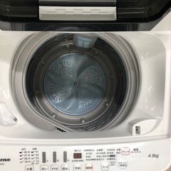 洗濯機 ハイセンス 4.5kg HW-E4502 2019年製【安心の3ヵ月保証付