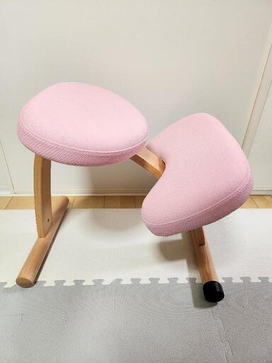 美品　ライトブルーカバーあり　バランスイージー　バランスチェア　姿勢矯正椅子　子供　学習椅子