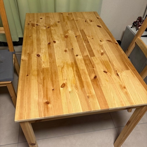 【引取希望】IKEA イケア ダイニングテーブル　椅子2脚　インゴー　イーヴァル 引取希望】IKEA イケア ダイニングテーブル 椅子2脚 インゴー