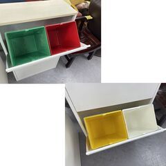 スチール製 ダストボックス幅60cm 4分別 カラフルペール ゴミ箱 