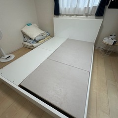 ニトリ ダブルベッドフレーム(ホワイト)KAITO