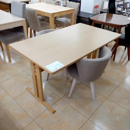 ★ジモティ割あり★  2人掛けダイニングセット ライトブラウン✕ベージュ✕白 H71×D78×W135 クリーニング済み OJ6091