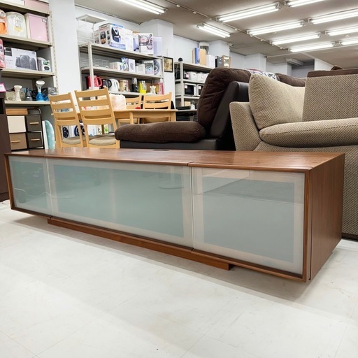 【超美品‼️】アクタス？ 180cm幅ローボード テレビ台 リビング収納家具 木製ミドルブラウン♪