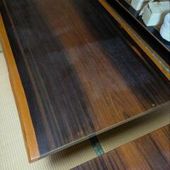 天板は一枚板のかりんの木使用高級テーブル2台まとめ