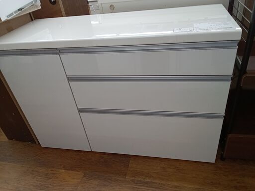 ★ジモティ割あり★  レンジ台 ホワイト H81×D47×W120 クリーニング済み MT2538