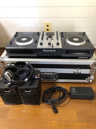 CDJ ハードケース付き Numark MIXDECK データプレイ CD スクラッチ 中古 モニタースピーカー ヘッドホン ケーブル