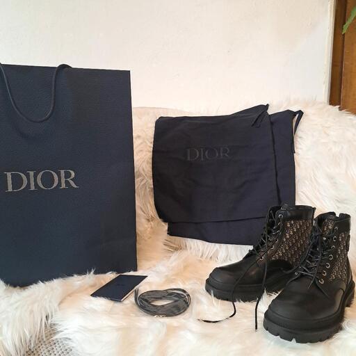美品♥dior　オブリーク柄　explorer ショートブーツ　24.5㎝