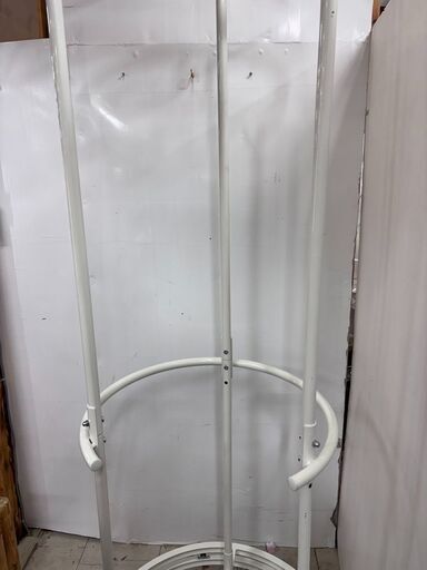 回転ハンガー ラック キャスター付 家具 収納 ホワイト 美品　段100cm下段75cm長尺65×195cm