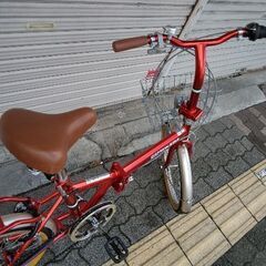 CAPTAIN STAG[キャプテンスタッグ]20吋 折り畳み自転車 外装6段/レッドxシルバー