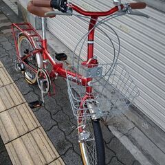 CAPTAIN STAG[キャプテンスタッグ]20吋 折り畳み自転車 外装6段/レッドxシルバー