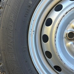 スタッドレスタイヤ 鉄チンホイール付き 145R12 軽トラ 軽バン ホイールナット付き