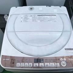 【FU1113】★シャープ[SHARP] ES-T712 全自動洗濯機 ホワイト 2022年製 7.0KG 生活家電 家電 大容量 大家族 ファミリー向け おしゃれ 簡易クリーニング済 堺市 【ジャングルジャングル深井店】　