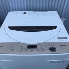 【FU1119】★シャープ SHARP 全自動洗濯機 ES-GE6G 2023年式 6.0KG ホワイト 生活家電 家電 シンプル 大容量 大家族 ファミリー向け おしゃれ 簡易クリーニング済 堺市 【ジャングルジャングル深井店】　