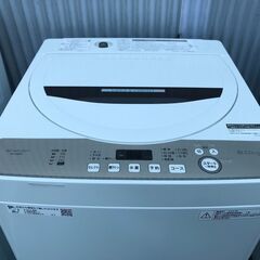 【FU1122】★シャープ SHARP 全自動洗濯機 幅56.5cm(ボディ幅52.0cm) 6kg ステンレス穴なし槽 ブラウン系 ES-GE6D-T 生活家電 家電 コンパクト おしゃれ 簡易クリーニング済 堺市 【ジャングルジャングル深井店】　