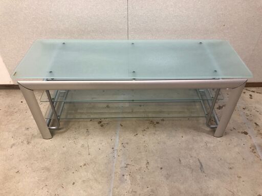 ガラス天板 2段収納棚 テレビボード テレビ台 ディスプレイ台　ハヤミ工業 センターテーブル　ローテーブル【糸島市内 送料無料】　1009-8