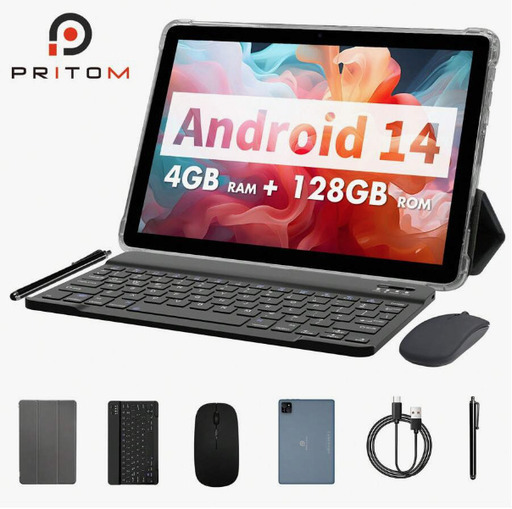 [新品] タブレット 4GB RAM 128GB ROM (Android 14)