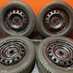 【DUNLOP WM03 175/65R15】スタッドレス【スチールホイール 15インチ 5J4HPCD100】ハブ径54mm 21年製 バリ溝 アクア等　(VTF971)