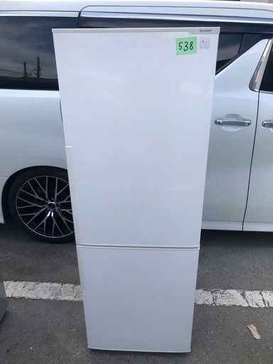 NO 538 福岡市内配送設置無料✨　シャープ SHARP 冷蔵庫 （271L・右開き） 2ドア ホワイト系 SJ-PD27B-W
