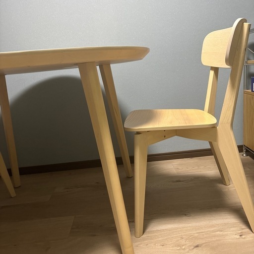 美品 IKEA LISABO 円形 丸 テーブル ダイニング チェア 2脚セット ✨美品【イケア/ラウンドテーブル】イス2脚セット LISABO リーサボー