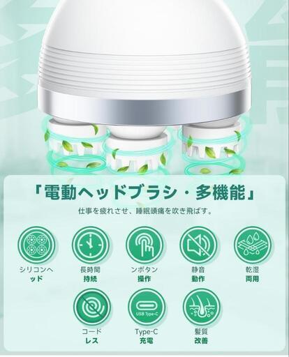 電動 頭皮ブラシ IPX7防水 自宅 風呂 3D技術 USB充電台座ペット