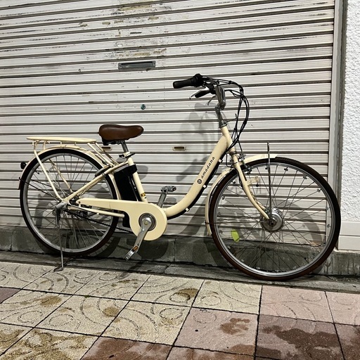 整備済み★ 【amadana アマダナ】ジャンク品　電動アシスト 自転車 内装3段 ベージュ 26インチ