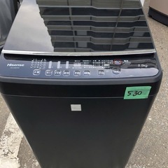 NO 530  🌈福岡市内配送設置無料✨🌈  2020年式　ハイセンス 5．5kg全自動洗濯機 keyword マットブラック HW-G55E5KK
