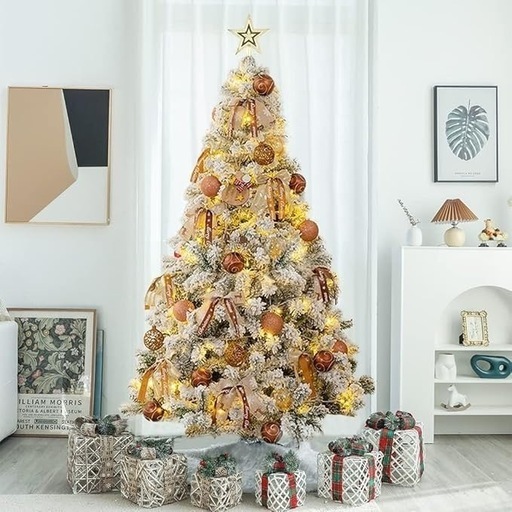 クリスマスツリー 150cm 10mLED飾りライト 組立簡単 収納便利 保護用手袋付き 豪華 北欧風 雪化粧 オーナメントセット