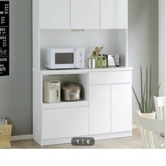 キッチンボード ニトリ 鏡面仕様 ホワイト (幅120cm) 1年弱使用 超美品