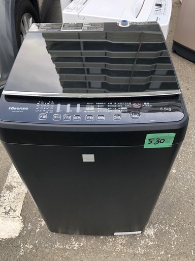 NO 530  福岡市内配送設置無料✨  2020年式　ハイセンス 5．5kg全自動洗濯機 keyword マットブラック HW-G55E5KK