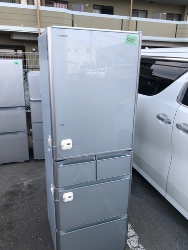 NO 537 福岡市内配送設置無料✨　日立 HITACHI 真空チルドFS クリスタルドア 冷蔵庫（415L） 右開き5ドア クリスタルシルバー R-S4200D XS