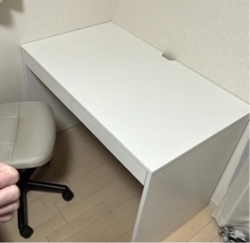 引き取り限定/学習机 椅子 セット デスク白   白 チェア