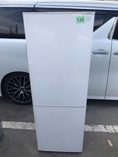 NO 538 ★福岡市内配送設置無料★　シャープ SHARP 冷蔵庫 （271L・右開き） 2ドア ホワイト系 SJ-PD27B-W